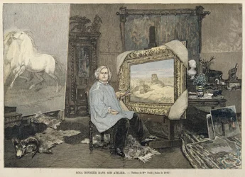 Rosa Bonheur (1822-99) in ihrem Atelier, aus 